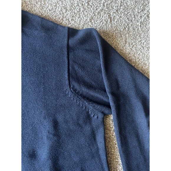 LL Bean Mens XL Tall Navy Blue 1/4 Zip Pullover Sweater Navy Blue Chunky - Picture 5 of 8